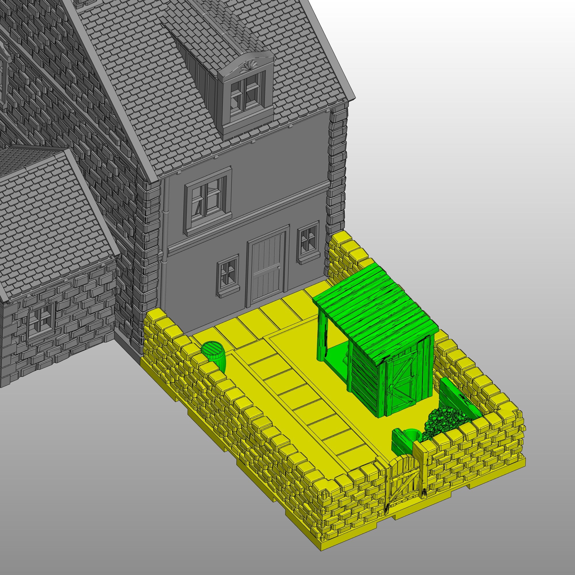 Normandy House Back Garden Narrow Pair Frontline Terrain normandy-house-back-garden-narrow-pair-frontline-terrain